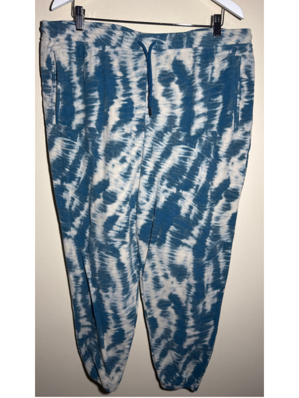 Patagonia Fleece Joggers XXL Blue White Tie Dye